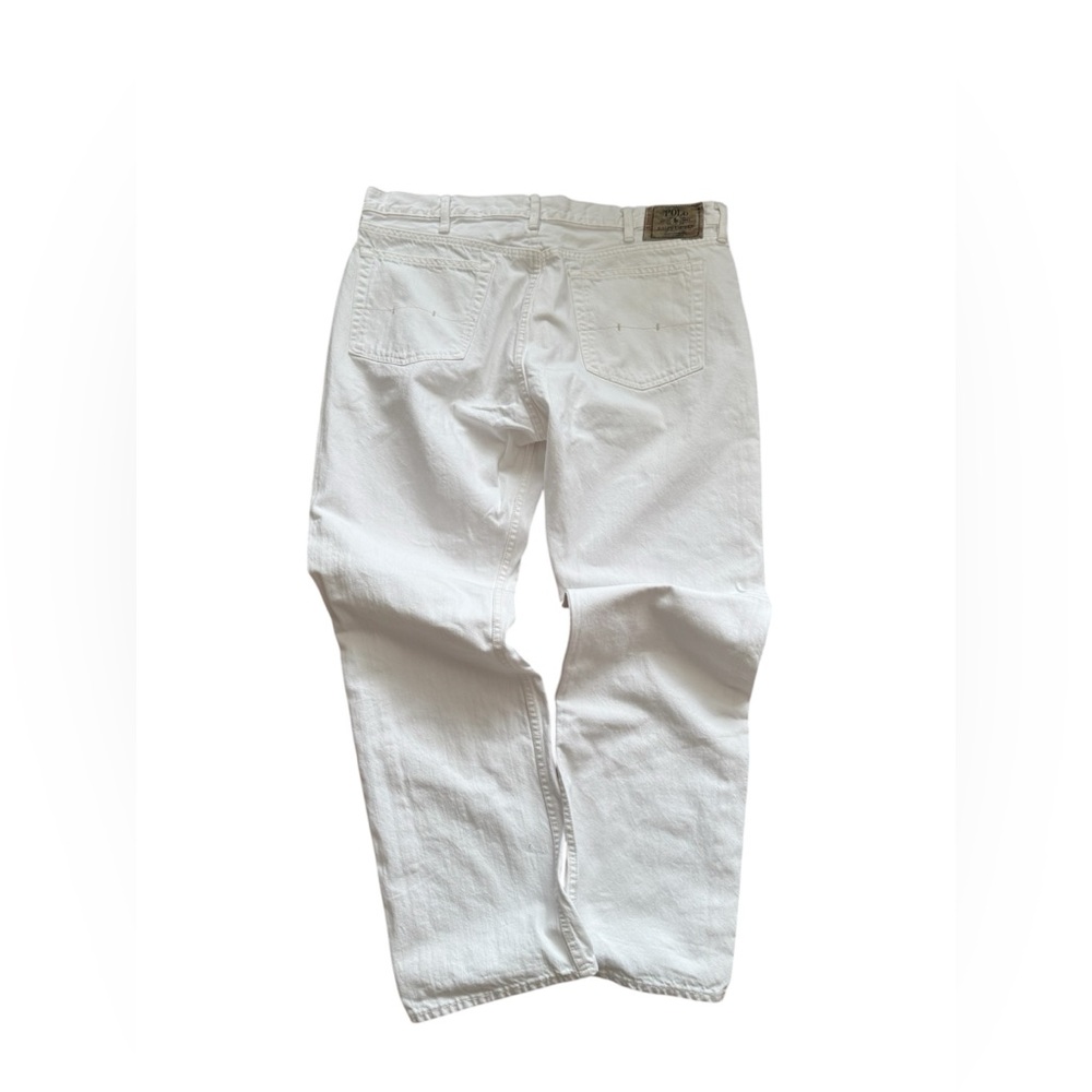 Polo Ralph Lauren Classic Fit White Jeans Distressed Denim Jeans Mens Size 38x32 - Picture 2 of 8